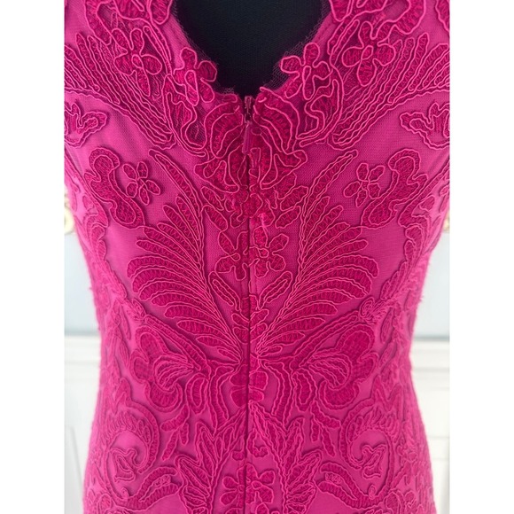 Tadashi Shoji Mendy Rosette Embroidered Tulle Sheath Dress Size 4 - Picture 5 of 8